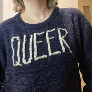 Upcycled & embroidered sweater